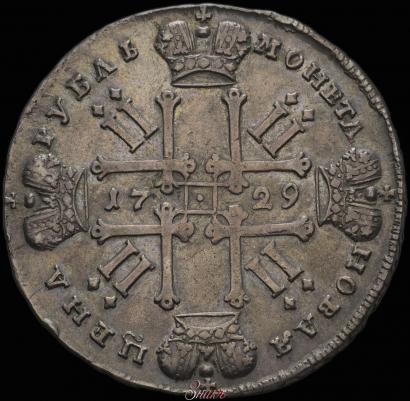 Фото 1 рубль 1729 года  "Тип 1727"