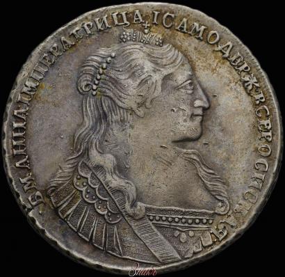 Фото 1 рубль 1734 года  "Тип 1735 года"