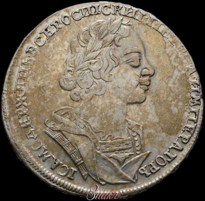 Фото 1 рубль 1724 года  "Портрет в античных доспехах"