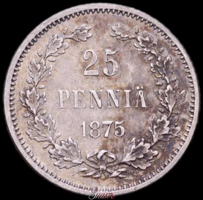 Фото 25 пенни 1875 года S 