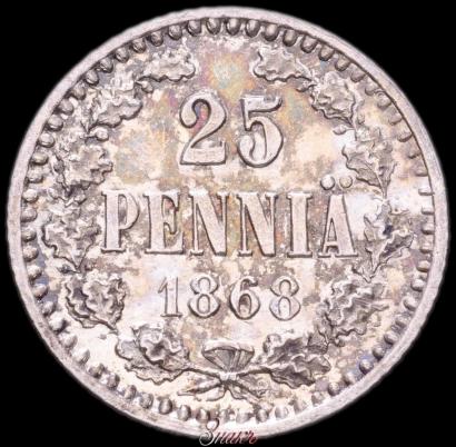 Picture 25 pennia 1868 year S 