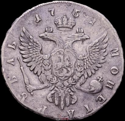 Фото 1 рубль 1751 года ММД 