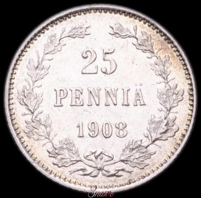 Picture 25 pennia 1908 year L 