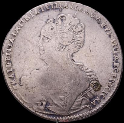 Picture 1 rouble 1725 year СПБ "Petersburg type, portrait turned to the left"