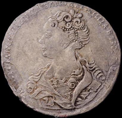 Фото 1 рубль 1726 года  "Московский тип, портрет влево"