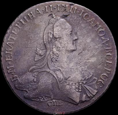 Picture 1 rouble 1766 year СПБ-АШ-Т.I. 
