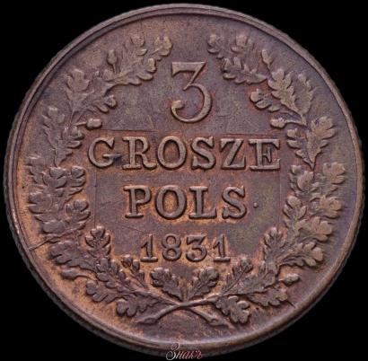 Picture 3 grosze 1831 year KG "Polish uprising"