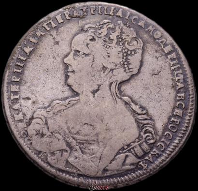 Picture 1 rouble 1725 year СПБ "Petersburg type, portrait turned to the left"