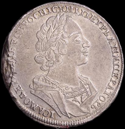 Фото 1 рубль 1724 года  "Портрет в античных доспехах"