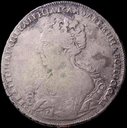 Фото 1 рубль 1725 года СПБ-СПБ "Петербургский тип, портрет влево"