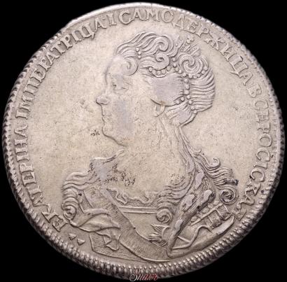 Фото 1 рубль 1726 года  "Московский тип, портрет влево"