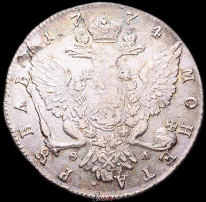 Picture 1 rouble 1774 year СПБ-ФЛ 