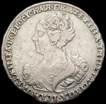 Picture Poltina 1726 year  "Moscow type, portrait turned to the left"