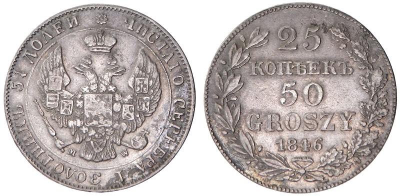 Picture 25 kopecks - 50 groszy 1846 year MW 