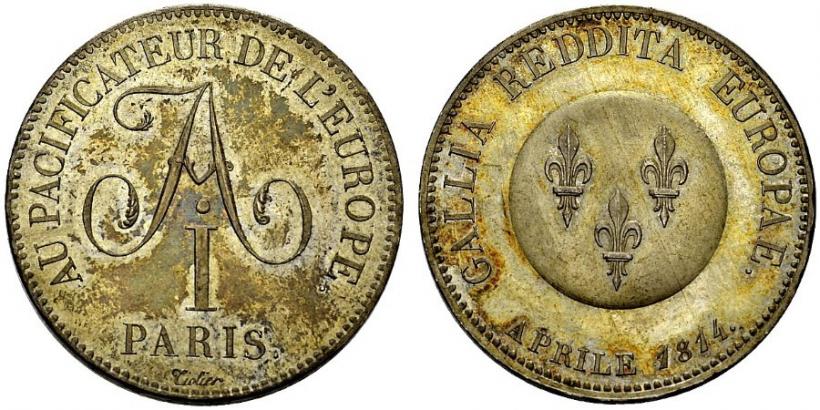 Picture 5 franks 1814 year  "In memory of the Emperor Aleksander I"
