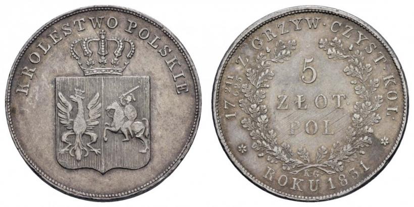 Picture 5 złotych 1831 year KG "Polish uprising"