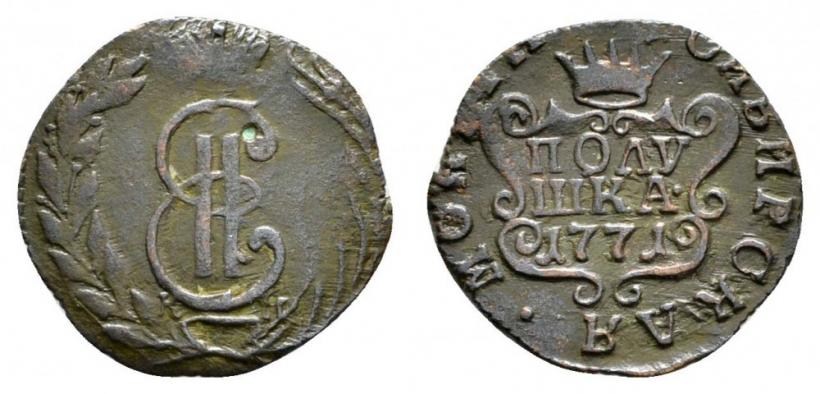 Фото Полушка 1771 года КМ 