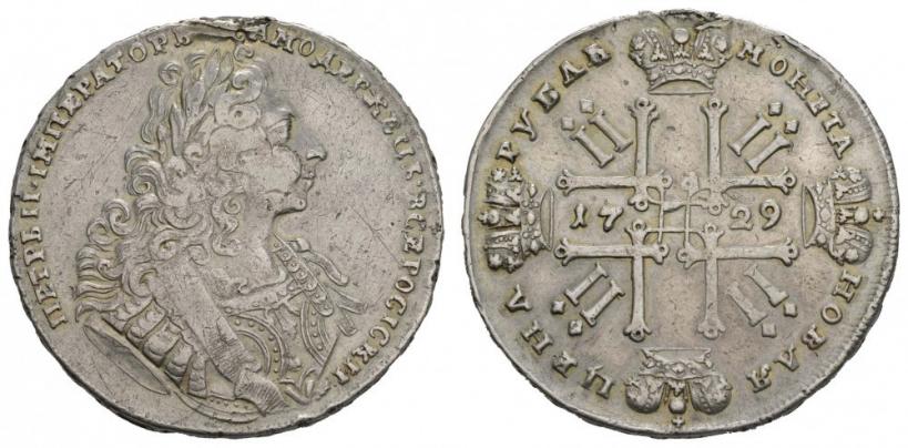 Фото 1 рубль 1729 года  "Тип 1729"