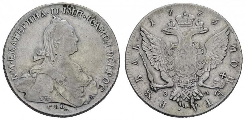 Фото 1 рубль 1773 года СПБ-ФЛ 