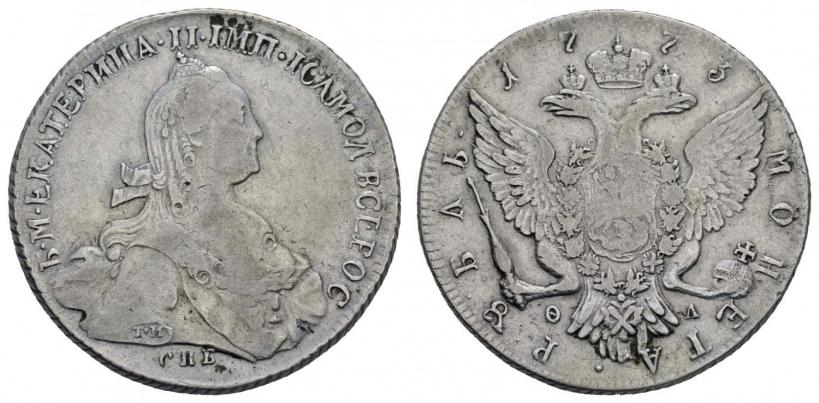 Фото 1 рубль 1773 года СПБ-ФЛ 