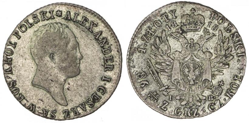 Picture 1 złoty 1818 year IB 