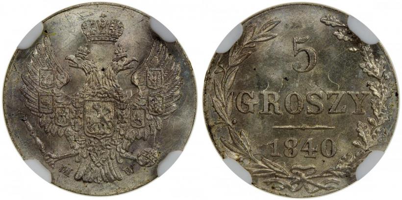 Picture 5 groszy 1840 year MW 