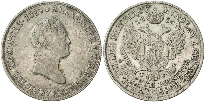 Picture 5 złotych 1829 year FH 