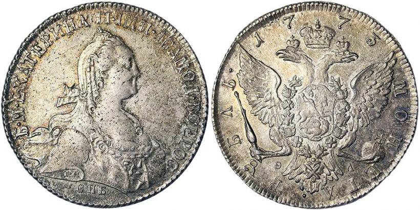 Picture 1 rouble 1773 year СПБ-ФЛ 