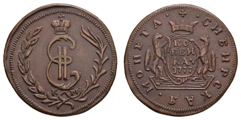 Picture 1 kopeck 1777 year КМ 