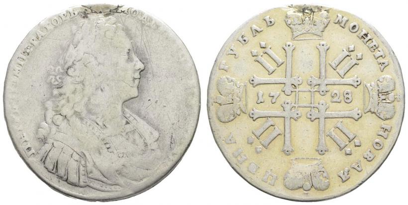 Фото 1 рубль 1728 года  "Тип 1728"
