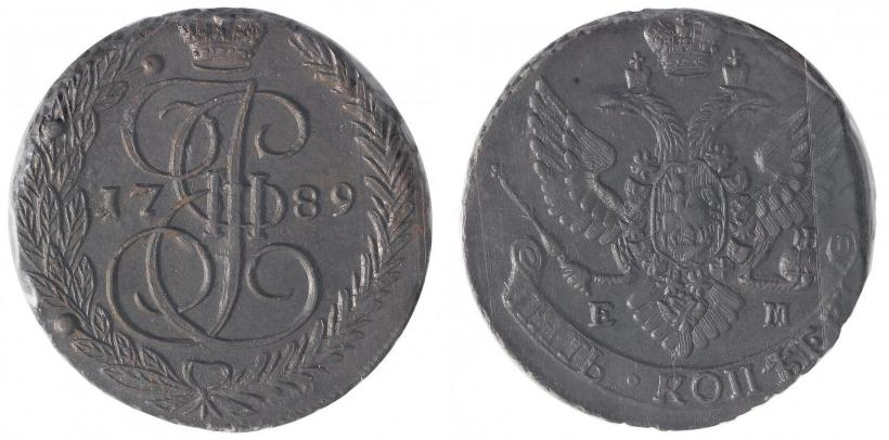 Picture 5 kopecks 1789 year ЕМ 