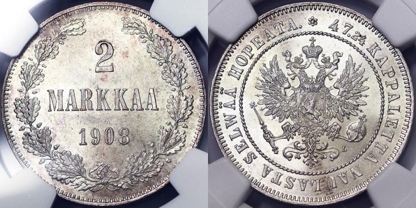 Picture 2 markkaa 1908 year L 