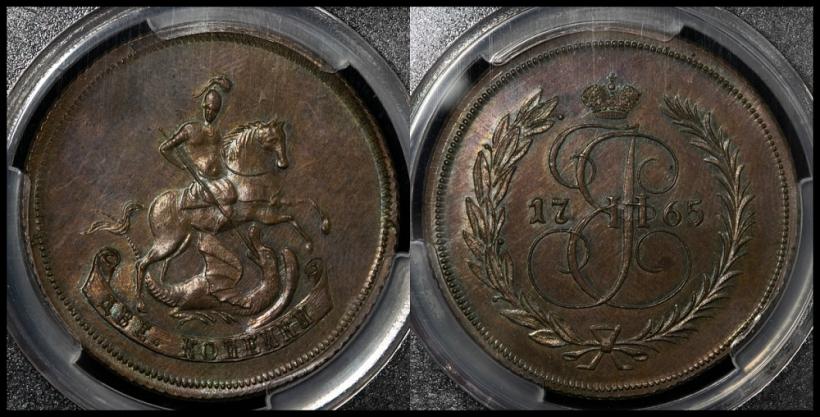 Picture 2 kopecks 1765 year  