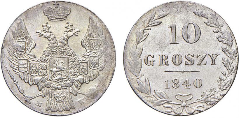 Picture 10 groszy 1840 year MW 