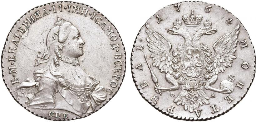 Picture 1 rouble 1764 year СПБ-СА 