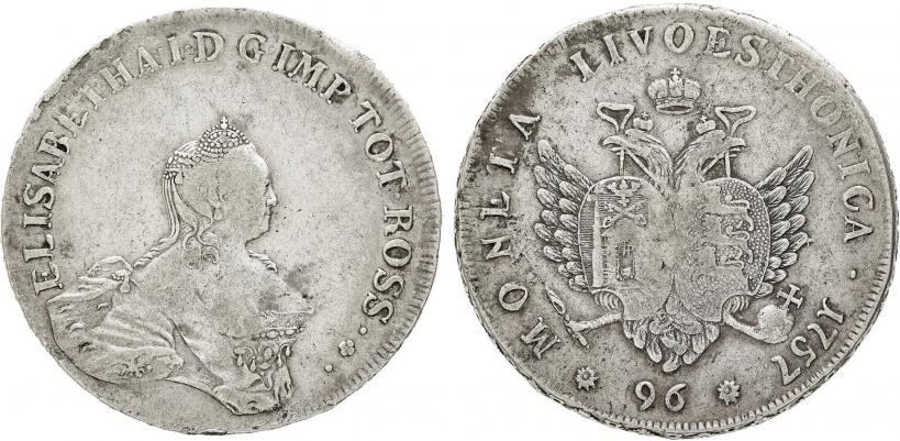 Фото 96 копеек 1757 года  "Ливонез"