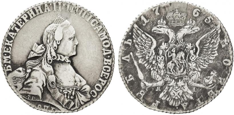 Picture 1 rouble 1765 year СПБ-ЯI 
