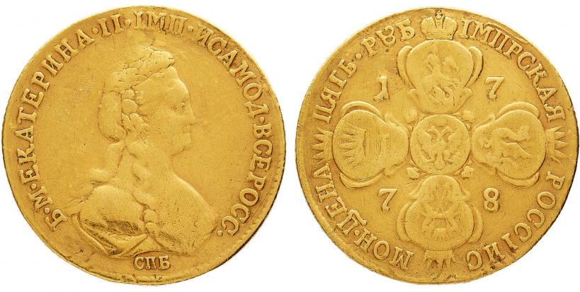 Фото 5 рублей 1778 года СПБ 