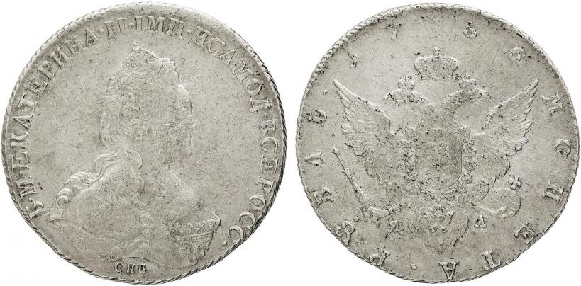 Picture 1 rouble 1786 year СПБ-ЯА 