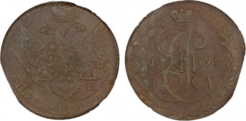 Picture 5 kopecks 1795 year ЕМ 