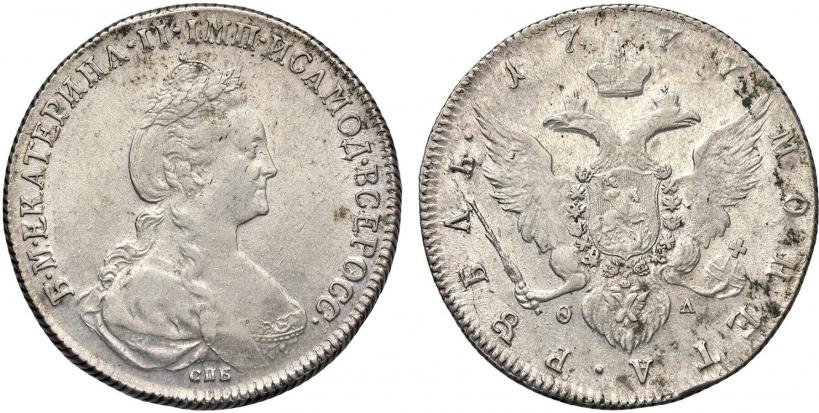 Picture 1 rouble 1777 year СПБ-ФЛ 