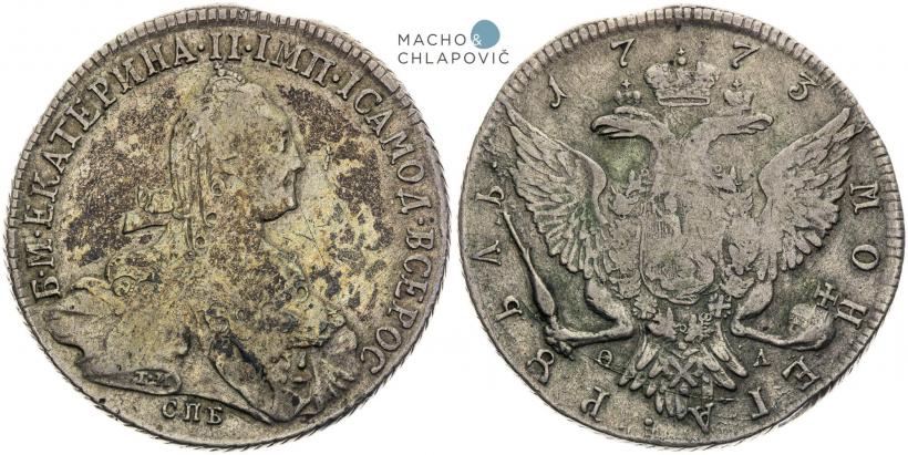 Picture 1 rouble 1773 year СПБ-ФЛ 