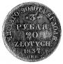 3 roubles - 20 złotych 1837 year