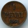 1 penni 1864 year