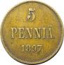 5 pennia 1897 year