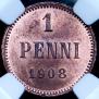 1 penni 1908 year