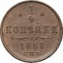1/4 копейки 1868 года