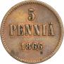 5 pennia 1866 year