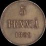 5 pennia 1889 year