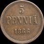 5 pennia 1866 year